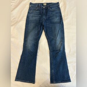 Citizens of Humanity women's blue cropped flare jeans, demy premium vintage